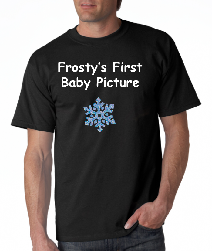 frostys first baby picture short sleeve shirt